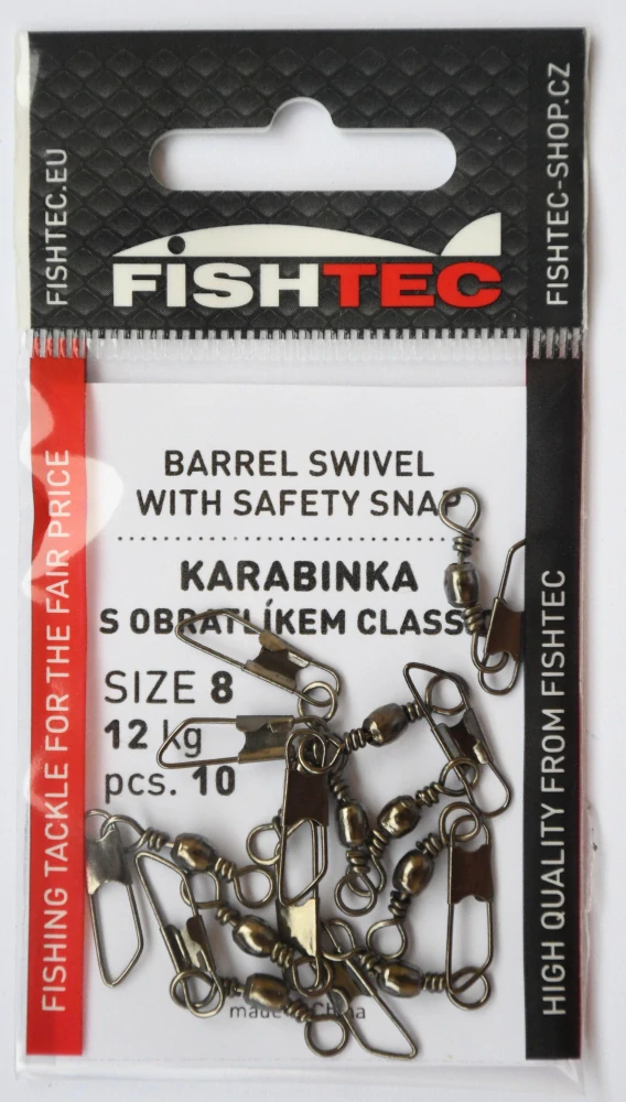 KARABINKA S OBRATLÍKEM CLASSIC č.2/ 35 kg - Obyč. (6 ks v balení)