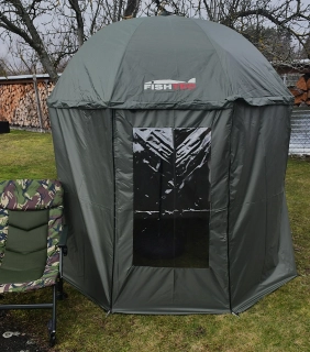 DEŠTNÍK FISHTEC HQ  250 cm s bočnícemi - armádní zeleň